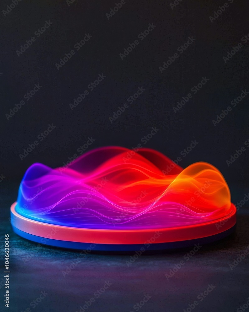 Aufkleber effects sound balance, dynamic waves of color exploring the interplay of light and motion in abstrac