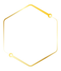 Gold hexagon Circuit transparent background