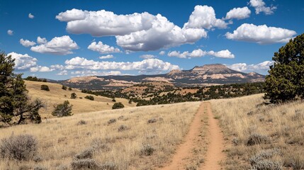 Scenic Dirt Path Through Open Landscape