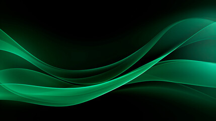 Green abstract background with lines, stripes. Wavy text area for card, banner, flyer, design