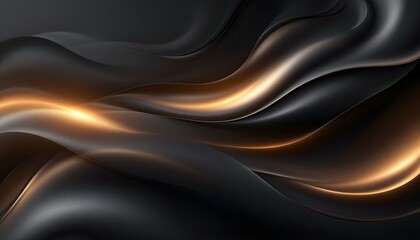 Abstract black and gold luxury background with smooth liquid waves and golden light lines. Golden lines pattern background. Luxury gold Line arts wallpaper. Abstract wavy lines flowing smooth