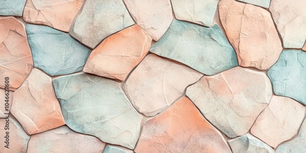 Poster decorative stone forming a seamless wall with a textured surface, ideal for architecture and design 