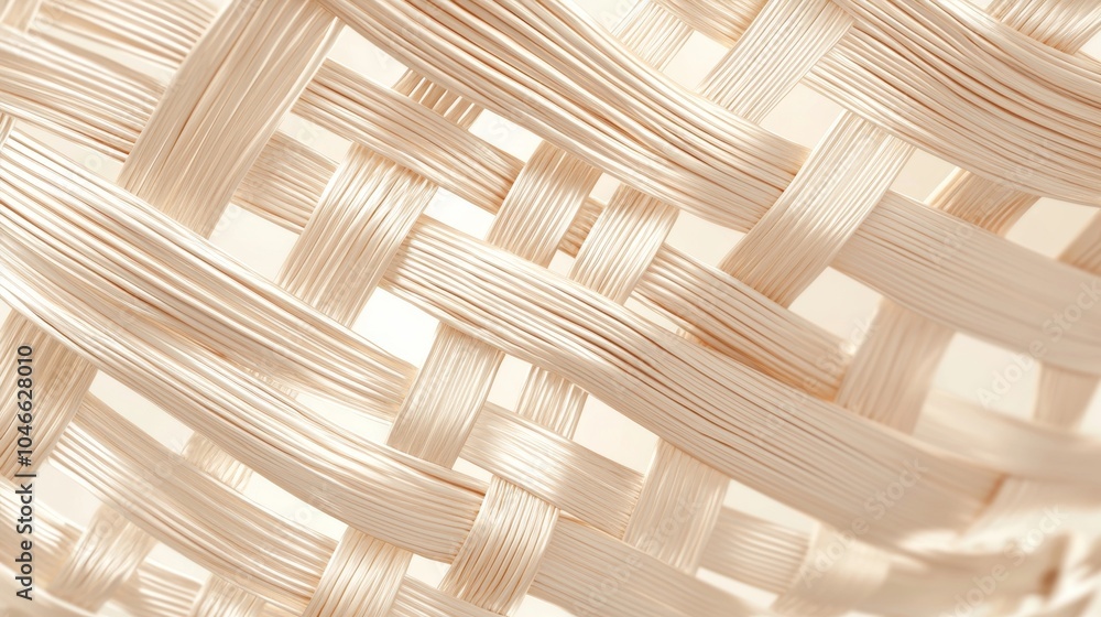 Poster smooth light beige fiber threads interlacing creating a woven texture with a repetitive pattern, ide