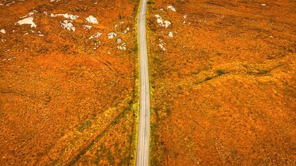 Glenveagh National Park in Donegal Ireland aerial view - The breathtaking landscape features...