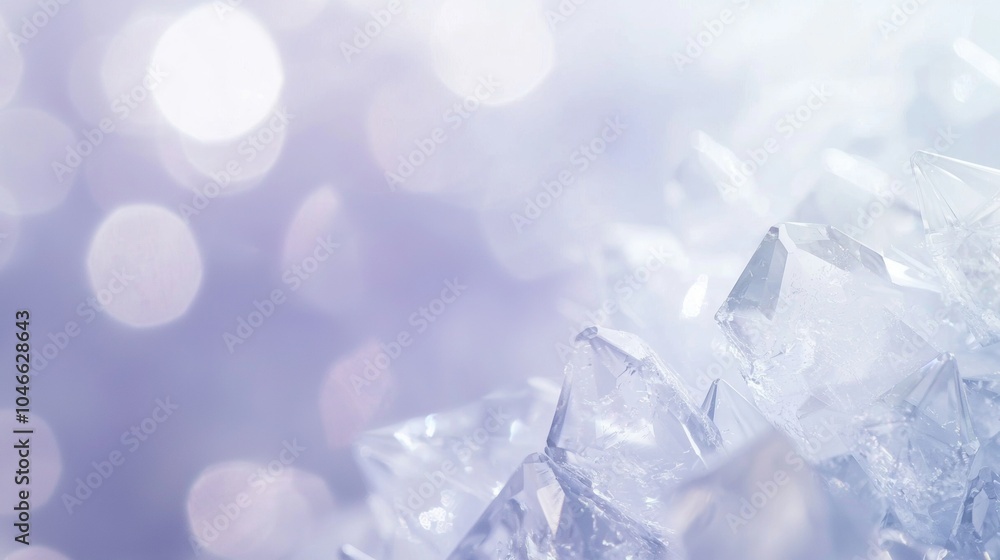 Poster sparkling crystals are reflecting light in a cool toned image with a blurred background. this macro 