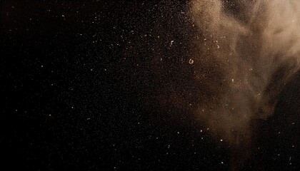 Obraz premium Swirling Golden Dust Particles in a Dark, Ethereal Space. Capturing Cosmic Motion, Abstract Texture, and Dreamlike Atmosphere for Fantasy, Sci-Fi, and Celestial Themed Designs Background