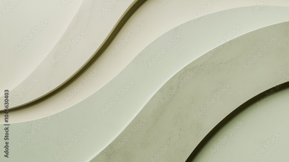 Poster abstract architectural detail featuring smooth, rounded shapes and lines on a building exterior, cre