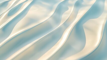 Obraz premium Flowing like gentle waves, the elegant white fabric creates a luxurious background with a soft texture and abstract wave pattern, perfect for wedding or fashion designs