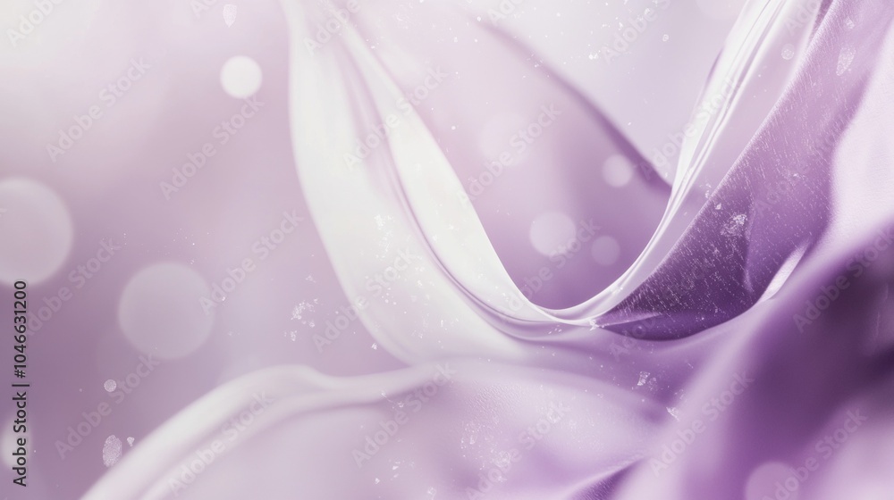 Poster Purple fabric is flowing creating an abstract and elegant background with bokeh lights. This is perfect for any project needing a touch of luxury