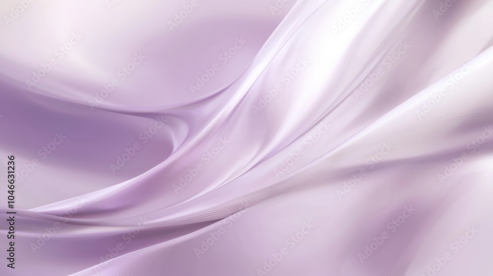 Poster smooth, shiny lavender satin fabric is flowing and forming elegant waves, creating a luxurious and s