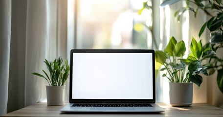 Fototapeta premium Laptop Mockup Plants.