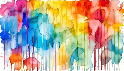 
Multi-colored watercolors on a white background