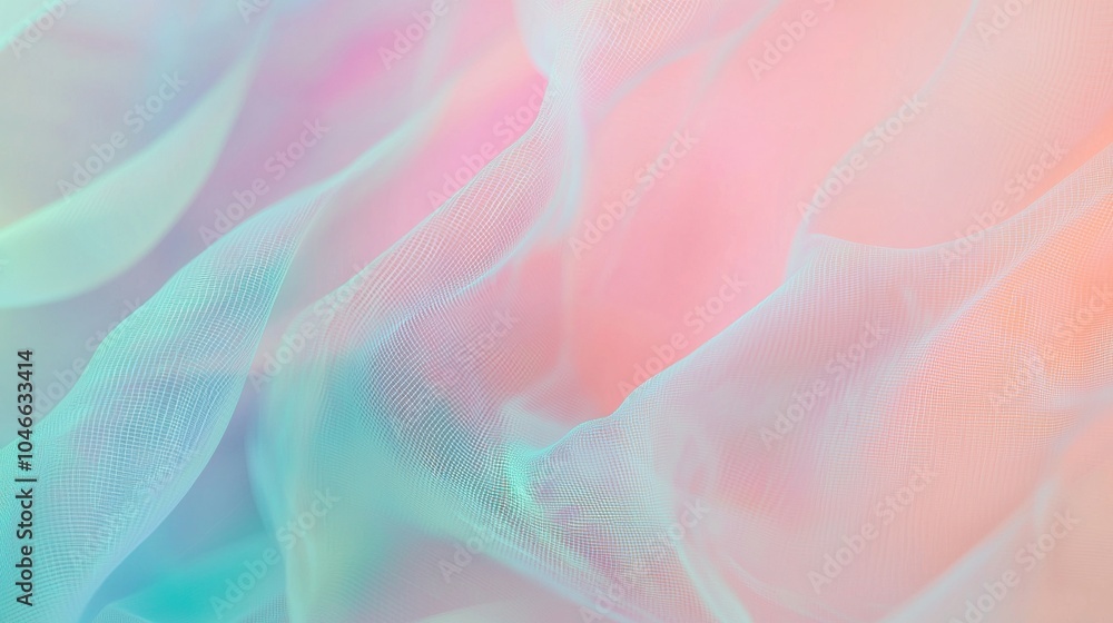 Aufkleber flowing fabric forming elegant waves with pastel colors and a textured surface. perfect for backgrou