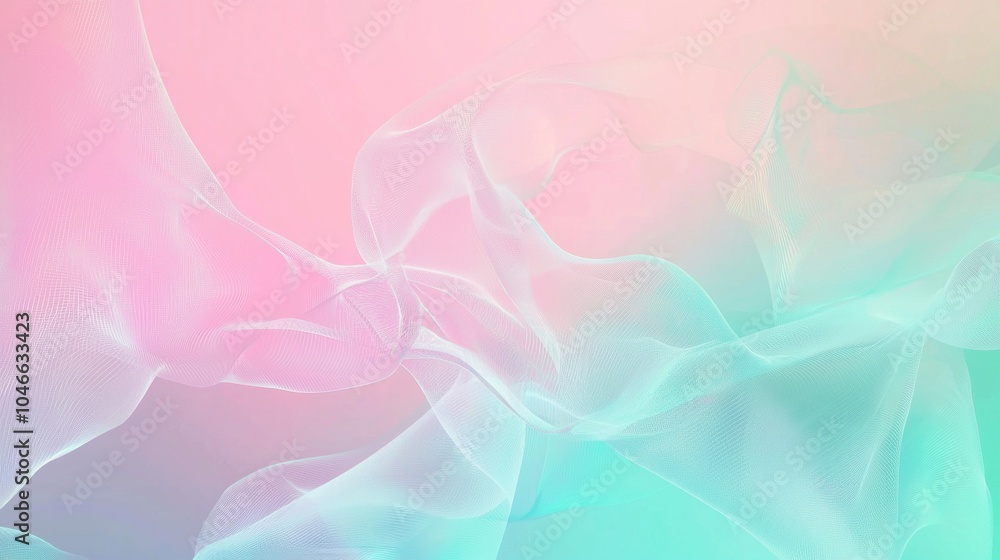 Poster abstract background with flowing pastel colors and wavy lines creating a sense of movement and fluid