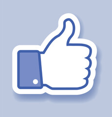 Obraz premium Like icon. Thumb up applique. Vector icon