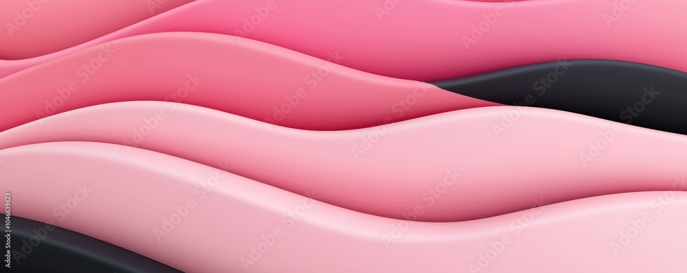 Aufkleber abstract flowing waves in shades of pink and black create a modern design element, ideal for backgro