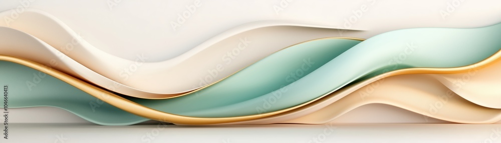 Aufkleber abstract wavy lines in soft pastel colors, creating a modern and tranquil design.