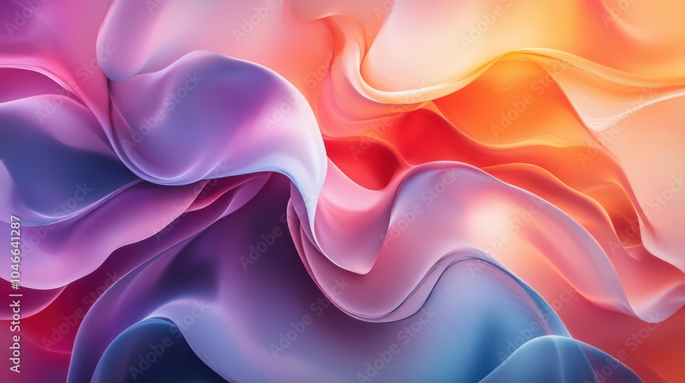 Poster abstract forms with vibrant gradients