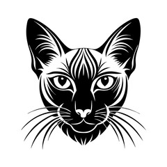 Obraz premium Minimalist Cat Face Silhouette with Whiskers and Clean Lines