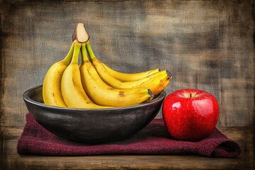 Fresh fruit assortment in rustic kitchen setting