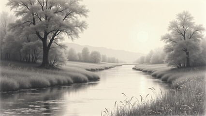 Peaceful rural scene