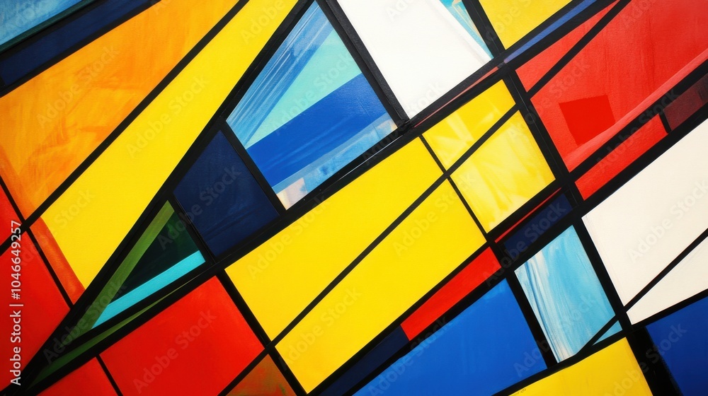 Aufkleber angular lines intersecting in primary colors