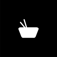 Chinese food isolated flat cartoon illustration icon isolated on black background.