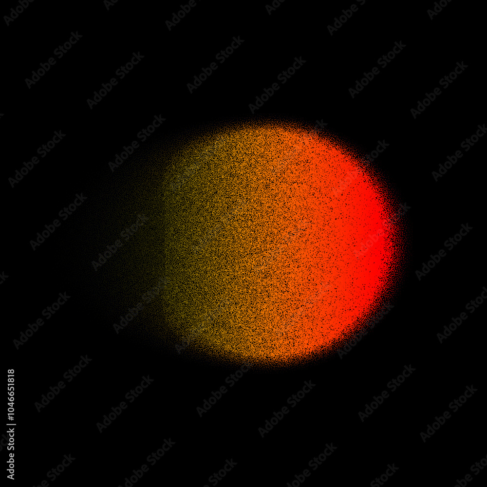 Aufkleber gradient color round stipple shape background. abstract orange red blur circle with graduation. neon