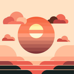 Sunset  abstract minimalism
