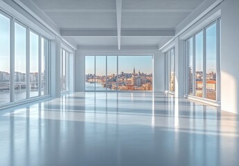 Fototapeta premium City View Office Space.