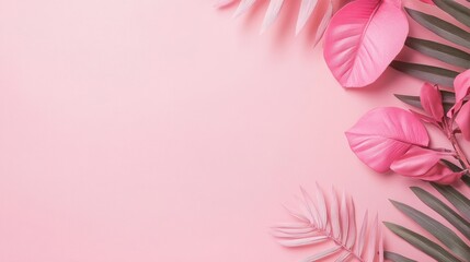 Obraz premium Photo of, Pink background with minimalistic textures and contemporary design elements for banner template, white space in the center of the page for text