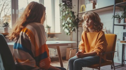 Child engaged in autism therapy, focused interaction with a specialist, nurturing environment fostering growth and understanding, promoting emotional and social development