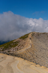 The view at the top of a volcanic mountain