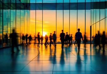 Sunset Office Silhouettes.
