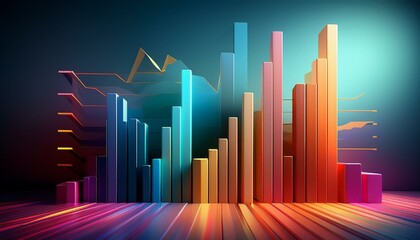 Fototapeta premium Using percentages shows growth relative to previous periods. 