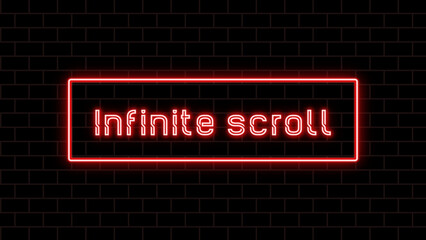 Infinite scroll のネオン文字