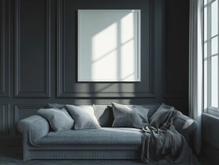 Fototapeta premium Gray Sofa Mockup.
