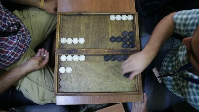 Kurdish Men Playing Backgammon, Erbil, Kurdistan, Iraq