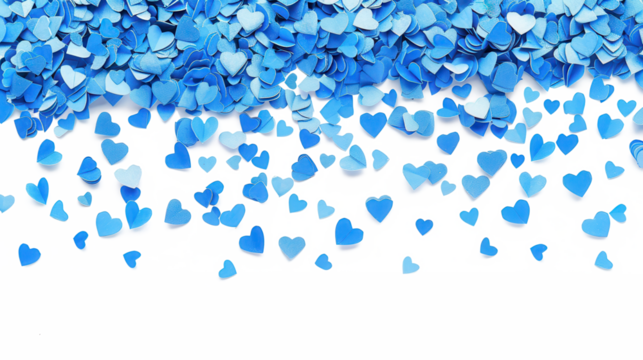 Blue Heart Confetti: Romantic Background for Celebration