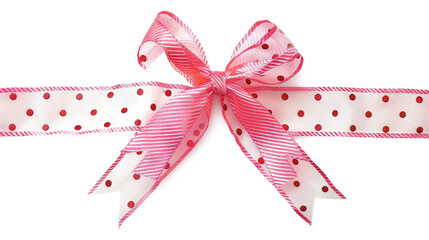 Pink Polka Dot Ribbon Bow for Gift Wrapping