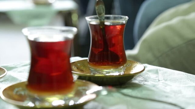 Tea cups, Erbil, Kurdistan, Iraq