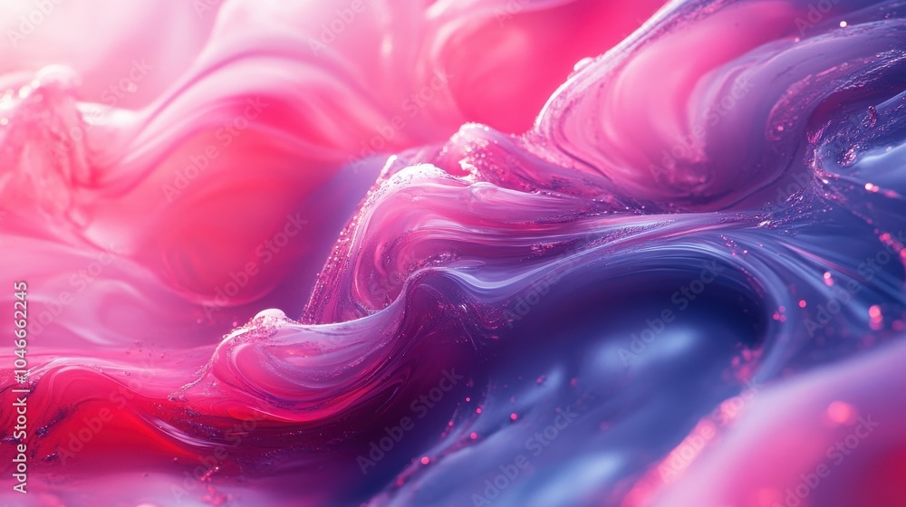 Poster abstract visuals with fluid, dynamic shapes.