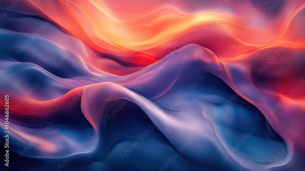 Poster abstract visuals with fluid, dynamic shapes.