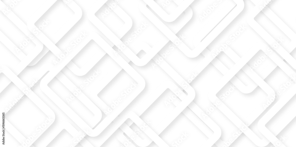 Poster modern banner square geometric shapes creative abstract design. white color technology concept geome