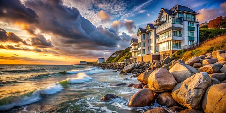 Stunning Coastal Architecture: Mwe auf Steinen an der Ostsee - Beautiful Seaside Structures and Natural Rock Formations Captured in Architectural Photography