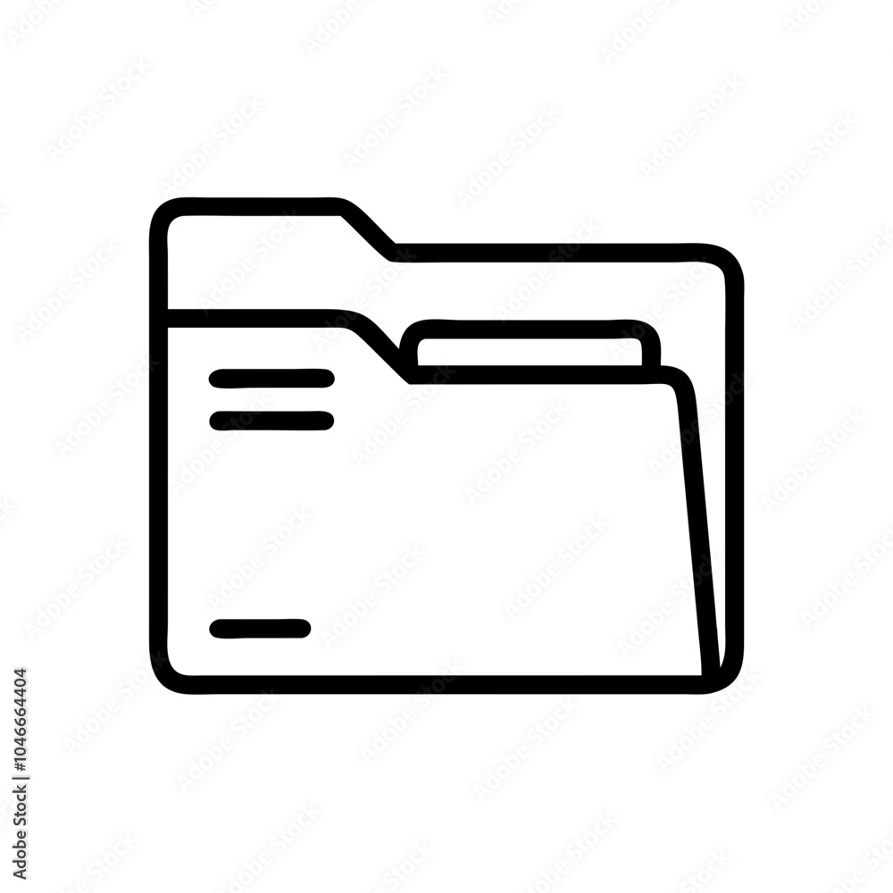 Poster folder icon simple outline for document storage
