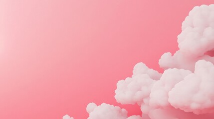 Photo of, Pink background with overlapping clouds for design, banner template