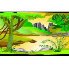 landscape with trees