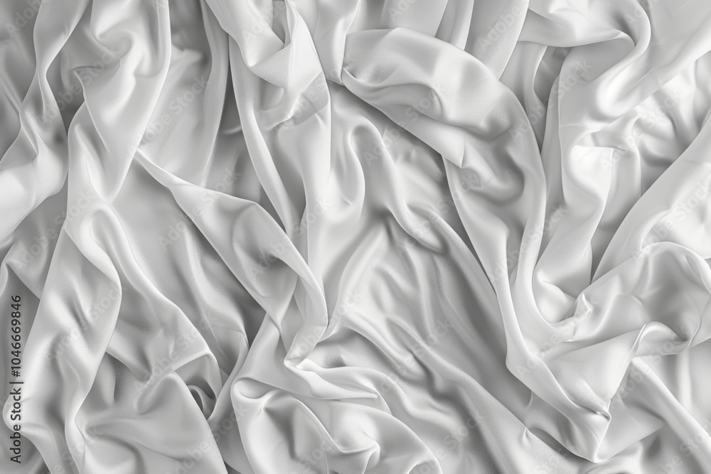 Poster a white fabric with a pattern of lines and curves