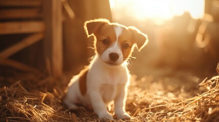 Puppy in Hay.
